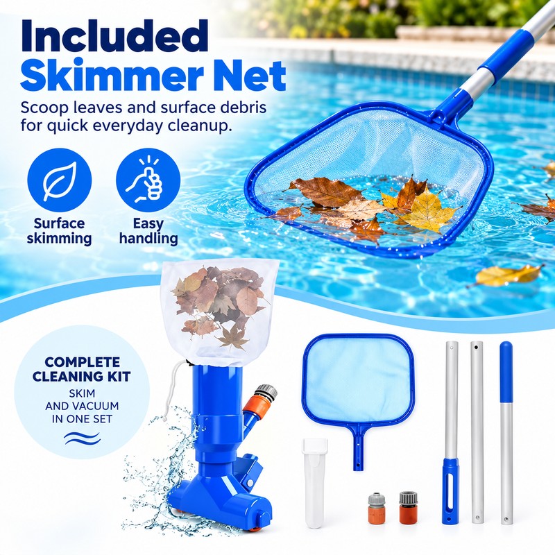 Portable Pool Vacuum Kit for Manual Cleaning – Garden Hose