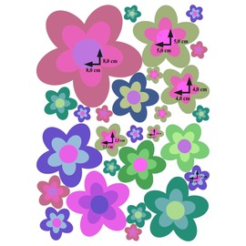 GamesMonkey Autoaufkleber Blumen G?nseblmchen Prilblumen Tuning - 27/54/108 Stck - Lustige Karosserie Motorrad Fahrradhelm Glasaufkleber (Small, 27 Stcke, Farbe 003)