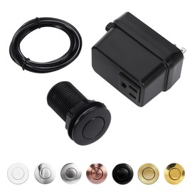 Garbage Disposal Switch, Cordless Air Switch Kit for Food Waste Disposer, Plastic Black, SHORT 2.5" Sink Top Push Button by CLEESINK
