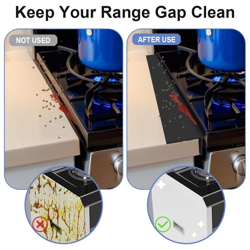 Silicone Stove Gap Covers Folding,25 Inches Stove Gap Filler 2pcs,Kitchen