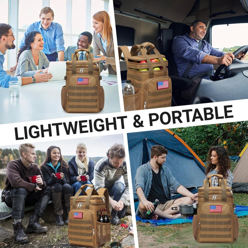 Fathers Day Gift-Tactical Backpack Cooler,Large Cooler Backpack Lunch Box for
