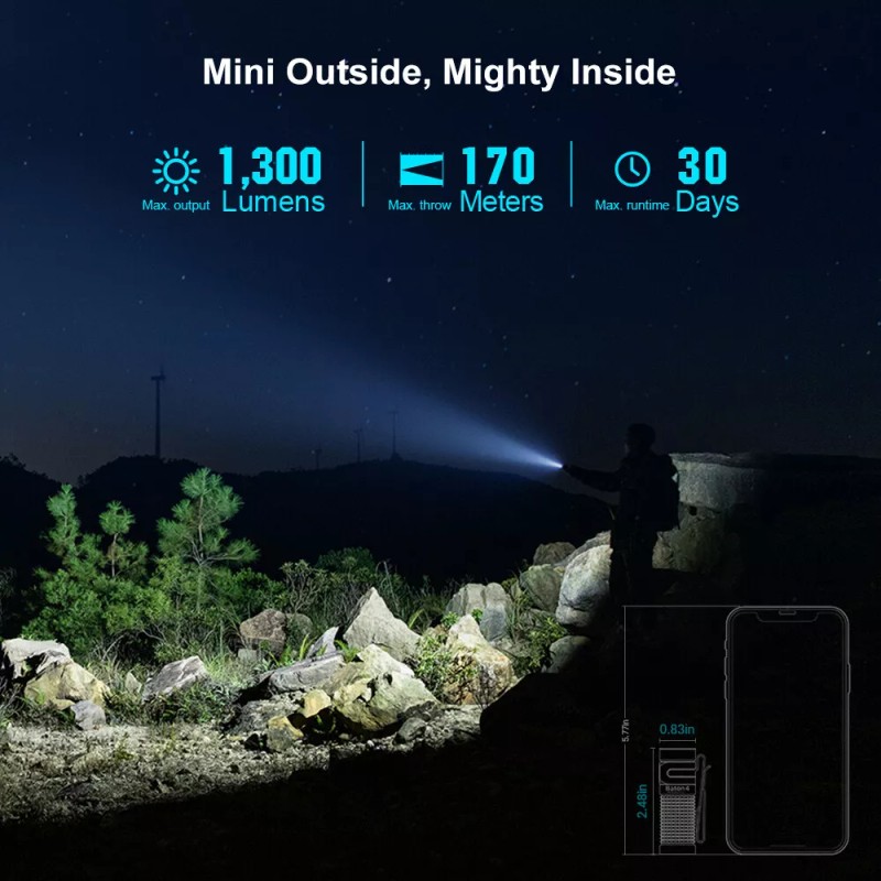 Olight Baton 4 Rechargeable EDC Flashlight with Stainless Steel Switch