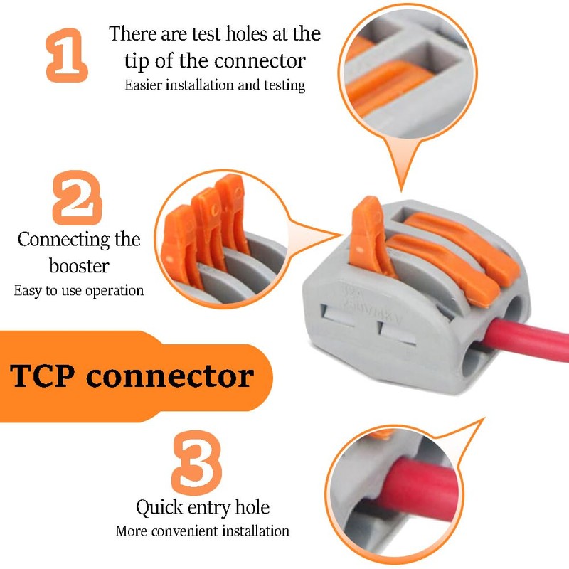 CEEYSEE 25 Pcs Compact Wire Connectors 3 Port Diy Electrical
