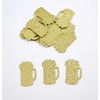 Gold Glitter Paper Beer Mug Confetti - 50 Pieces