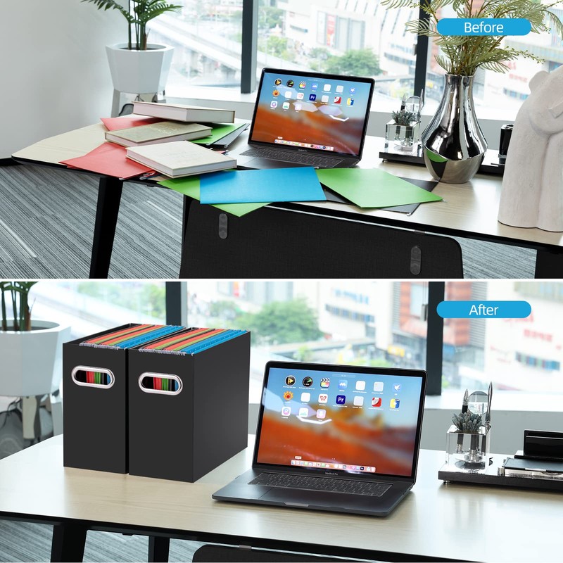 Oterri File Organizer, Small Storage Box, Cardboard File Folder Organizer,