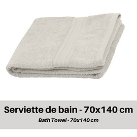 Stof - Bath Towel - Size 70 x 140 cm - 100% Organic Cotton - Linen Colour - Lagoon Model - Bath Linen - Wash at 40 cm