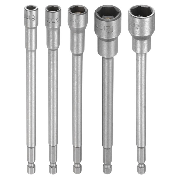 sourcing map 5pcs Nut Driver Drill Bit 6-14mm Metric Impact
