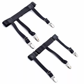 Wesol Distribution Mens Shirt Stays Thigh Garters Suspenders Straps Non-slip Locking Clips