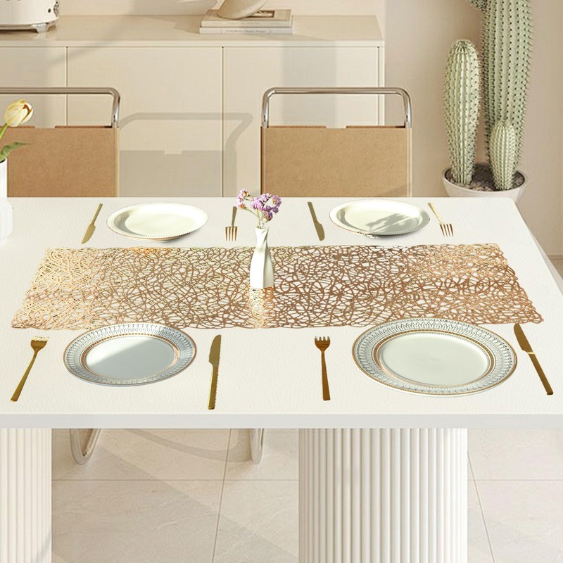 FAVE Gold Table Runners 36 Inches Heat Resistant Table Runner