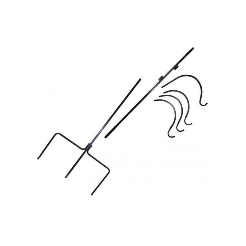 BestNest Erva Wrought Iron Four Arm Shepherd Hook, Black, 92”H