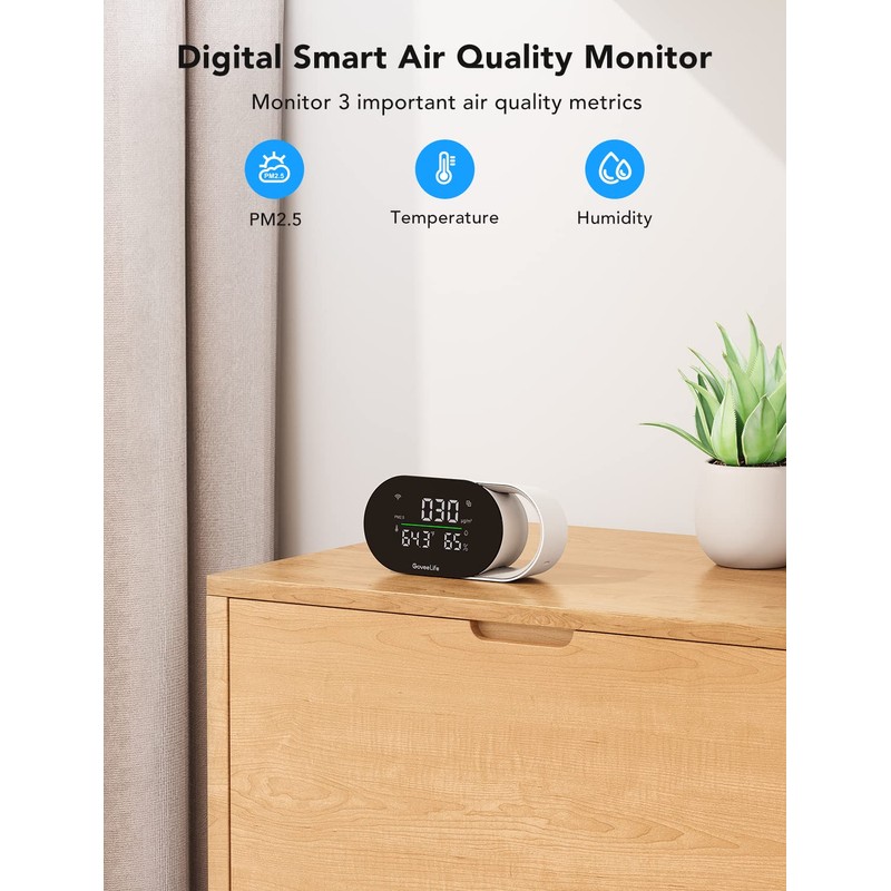 GoveeLife Smart Air Quality Monitor with PM2.5, WiFi, Temperature &