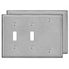 BESTTEN 3-Gang Combo Metal Wall Plate with Ｗhite or Clear