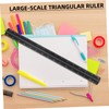 Operitacx Triangular Metal Ruler, Technical Scale, Metal Ruler, Engineering Ruler,