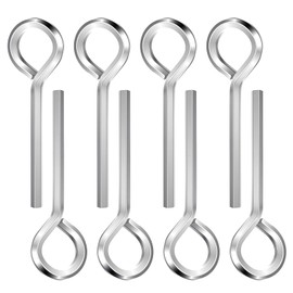 Xindojuz 8 Pack Silver 5/32" Security Door Allen Wrench Key, Standard Hex Dogging Key with Full Loop, Solid Metal Allen Keys Sets Wrench Key-Ring Style for Push Bar Door Panic Bars, Hex Socket