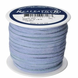 Realeather Suede Craft Lace Lite Blue 1/8" x 25 Yards Silver Creek