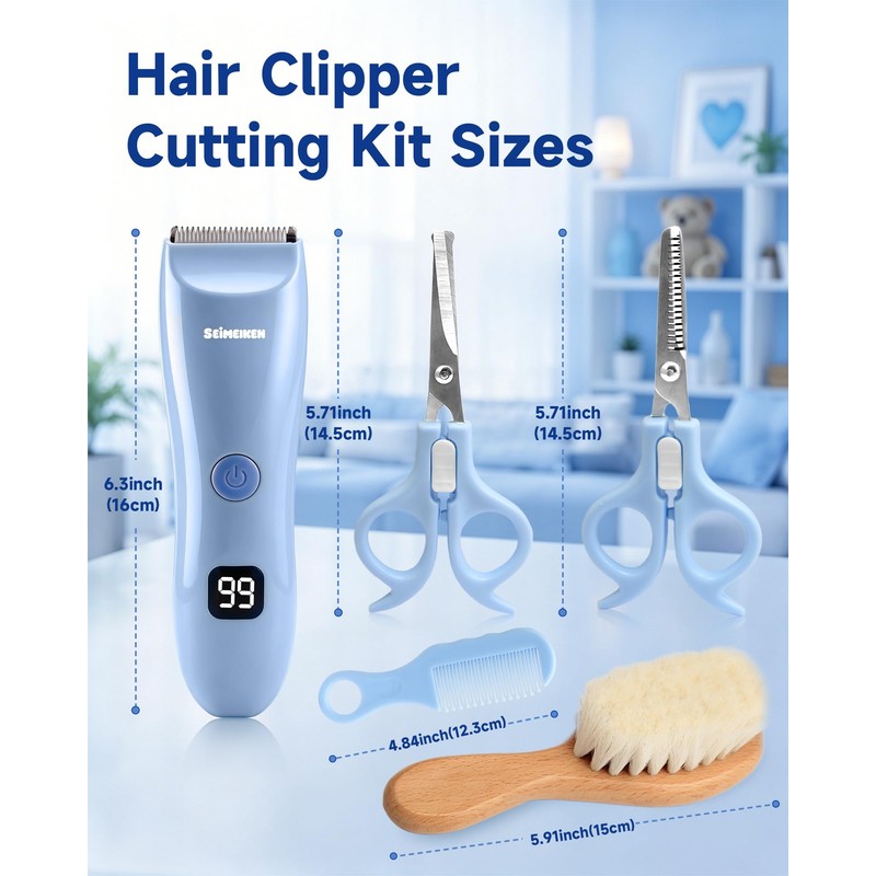 Baby Hair Clippers,Quiet Cordless Hair Trimmer Kit for Kids and