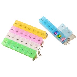 5PCS 7 Day Weekly Pill Box Organiser Portable Tablet Box Monthly Pill Boxes for Supplements Pills Vitamins, Medicines, Pills, Supplements