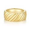 MINDDHA 14K Yellow Gold Chunky Croissant Ring | Bold Twisted