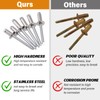 JTAREA 60pcs 3/16" x 3/8" Stainless Steel Pop Rivets with