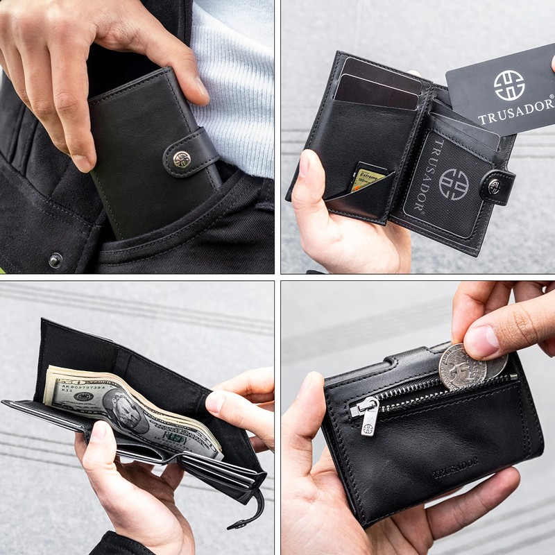 Trusador Venice Men & Women Trifold Wallets Full Grain Leather