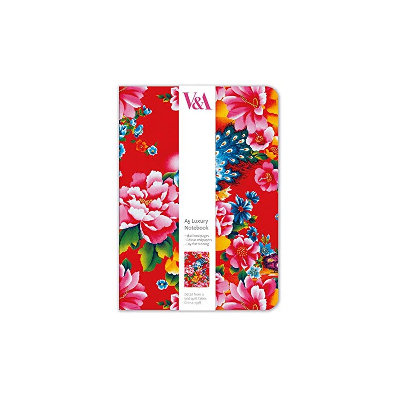 V&A Peacock Quilt Design A5 Luxury Notebook (14.8 x 21