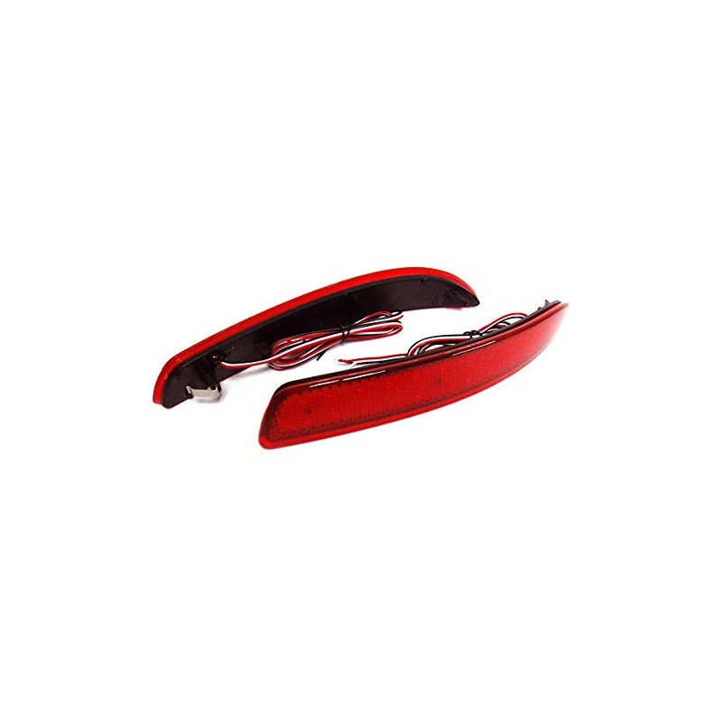 2x Red Lens Rear Bumper Reflector LED Fog Tail Stop