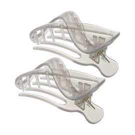 VOCOSTE 2pcs Plastic Hair Claws for Women Light Grey 3.39''x1.89''x0.91''