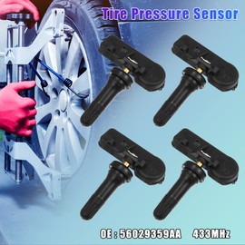 X AUTOHAUX 4pcs 56029481AB Tire Pressure Monitoring System Sensor 433MHz for Jeep Commander Limited Sport 3.7L V6 - Gas 4.7L V8 - Flex 4.7L V8 - Gas 5.7L 08-09
