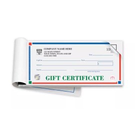 NEBS HSD854B High Security Booked Gift Certificates Primary Colors