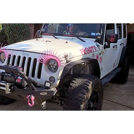 CarLashes PINK for Jeep Wrangler JK, JL (1987-present) - Car Headlight Eyelashes - PINK