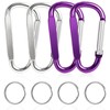 YOKRWO 4PCS Heavy Duty Carabiner Clips, 3" Aluminum D Ring