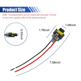 DUSCOKE H8/ H9/ H11 Fog Light Harness Connector, Waterproof Pigtail Adapter Plug Car Fog Light Wiring Harness Kit Replacement for Headlight High Low Beam Bulb (1PC)