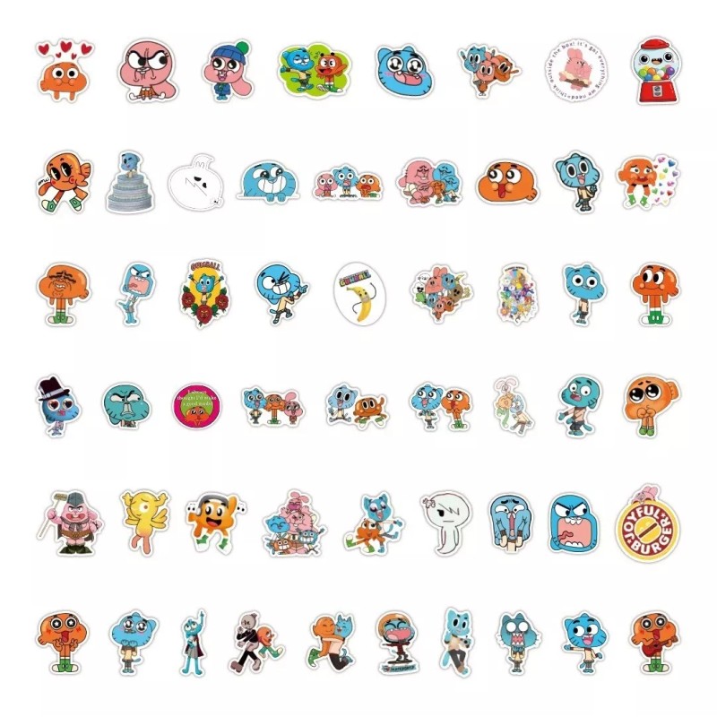 El increíble mundo de Gumball Gumball Caricatura 50 Calcomanias Stickers