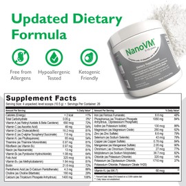 NanoVM 9-18 Years, Allergen-Free Kids Multivitamin, Unflavored Powdered Vitamins, Multivitamin Powder with 13 Vitamins & 13 Minerals, Low-Carbohydrate Vitamin Supplements, 275g - Solace Nutrition