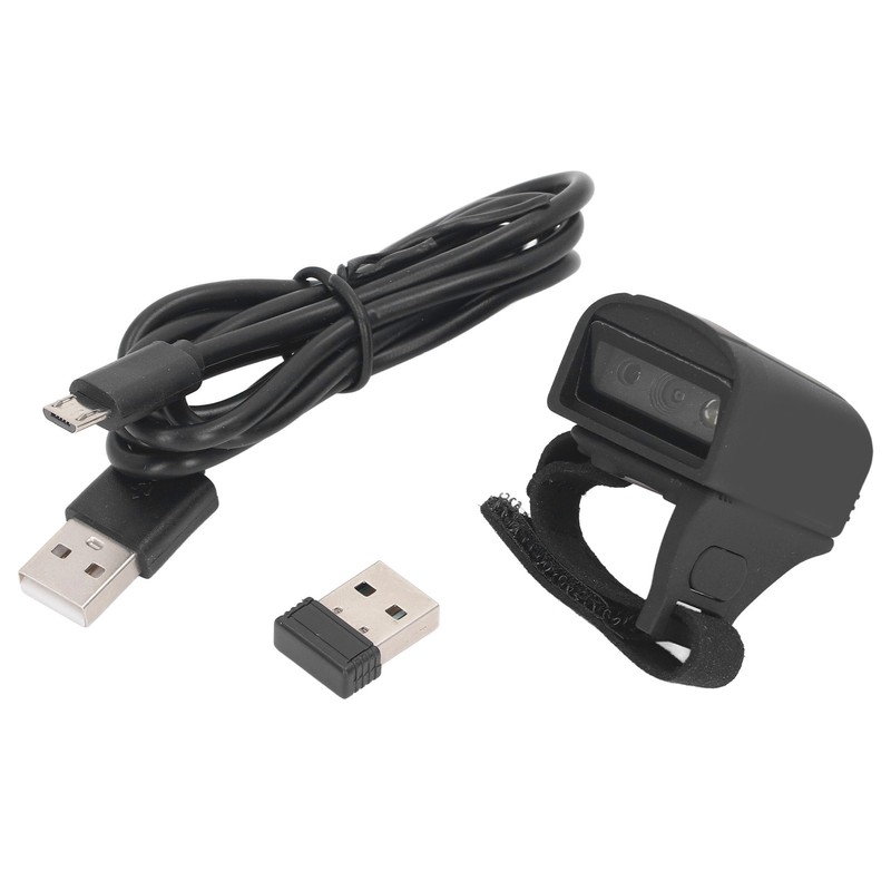 1D 2D Ring Barcode Scanner 2.4G Wireless Bluetooth CCD Red