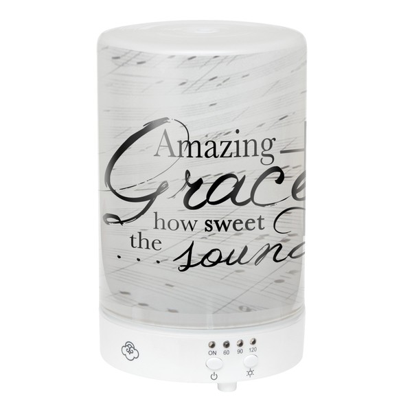 Elanze Designs Amazing Grace How Sweet The Sound - Difusor de aceite esencial de 8 colores con luz LED
