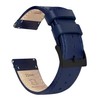 BARTON WATCH BANDS 16mm Navy Blue Quick Release Leather Black