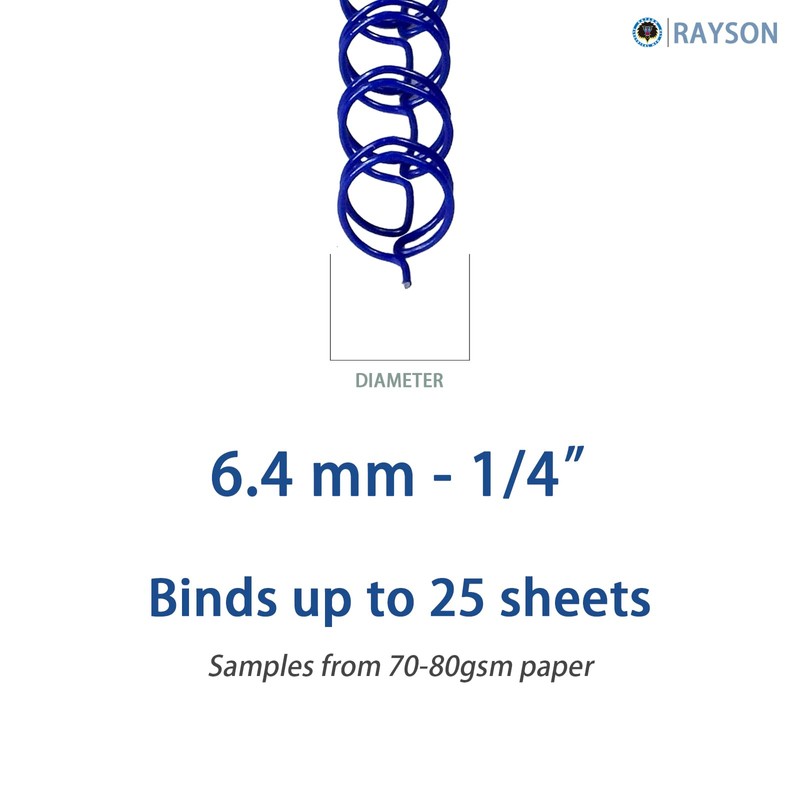 RAYSON 100 x Blue Wire Binding Combs 25 Sheets 3:1