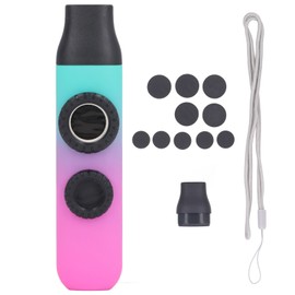 Kazoo Instrument Double Flute Hole Adjustable Tone with Diaphragm Replacement Mouthpiece