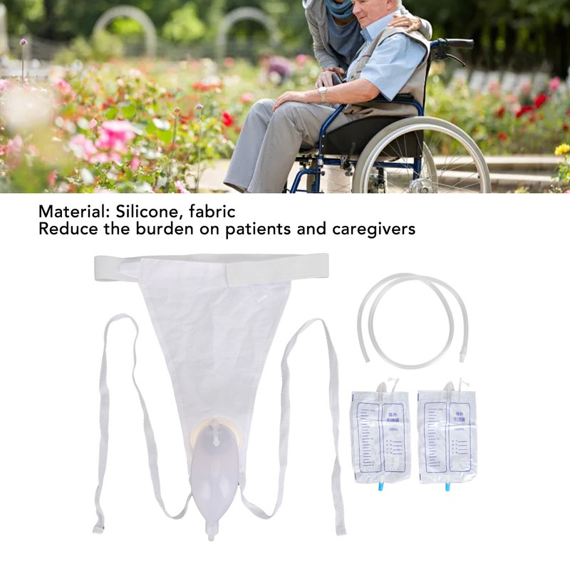 Men Urine Collector Bag Reusable Urinal Pee Holder 1000mL Wearable