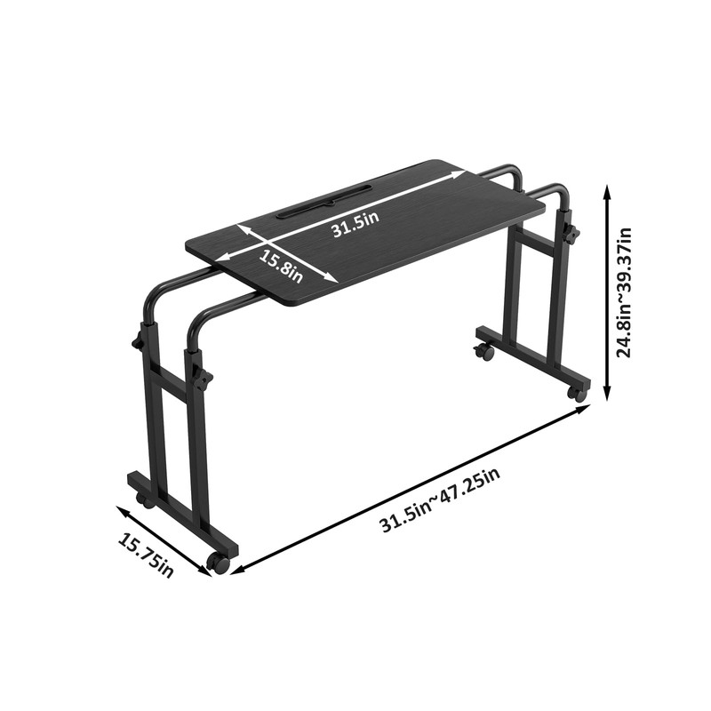 Furist Overbed Table with Wheels Laptop Desk Cart Table Over