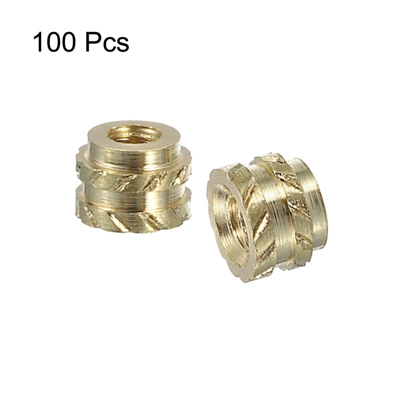 uxcell Knurled Insert Nuts, 100pcs M1 x 1.5mm L x