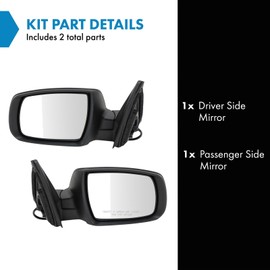 TRQ Driver & Passenger Side Mirror Set without Heat Compatible with 2011-2013 Kia Sorento KI1320173 KI1321173