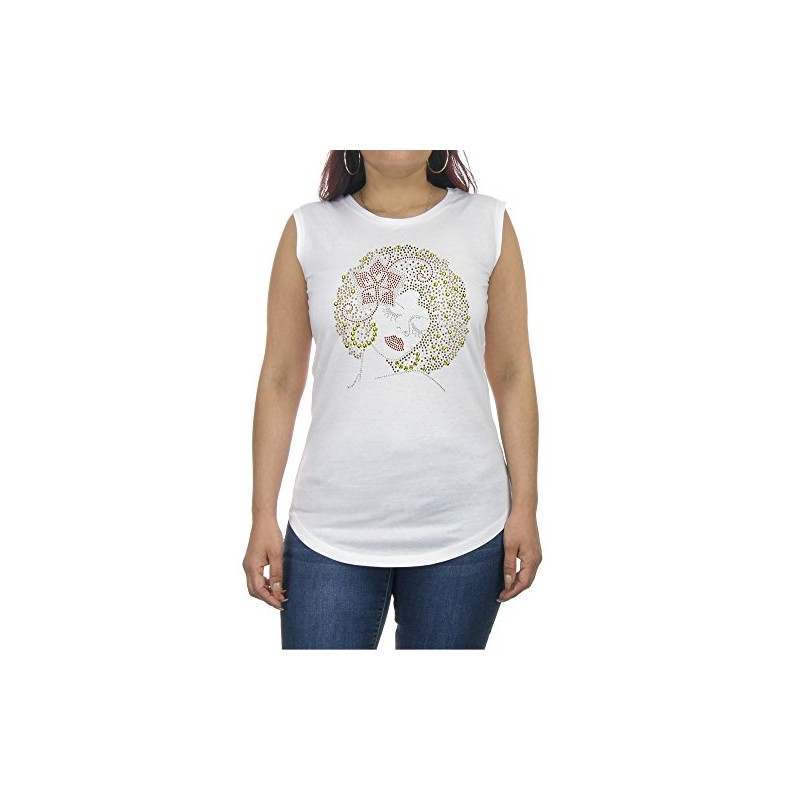 DivaDesigns Flower in her Hair Rhinestone Bling Scoop Neck Sleeveless