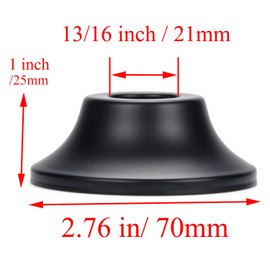 WELWIK 1/2" Stainless Steel IPS Bell Flange Matte Black 13/16 Opening x 2-3/4 OD Exterior Diameter
