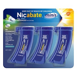 Nicabate Minis Lozenges 4mg Mint Quit Smoking 60 Lozenges