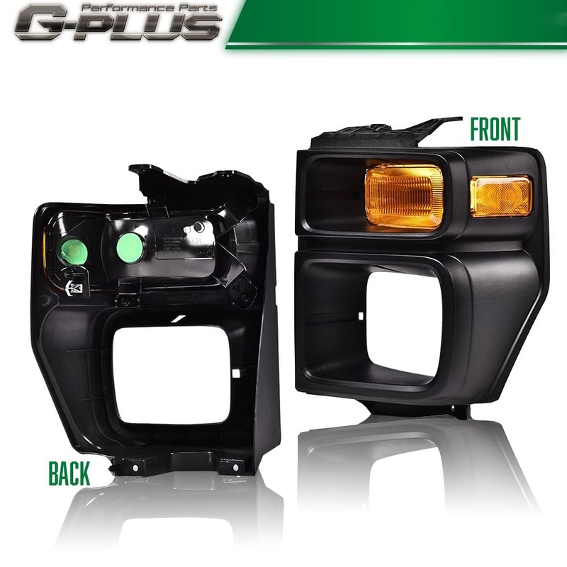 G-PLUS Headlight Trim Bezel with Parking Turn Signal Light, Compatible