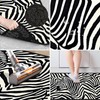Striped Animal Print Kitchen Rug Non-Slip Machine Washable Laundry Room