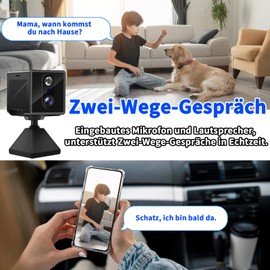 SecuraLen Mini Camera, 2-Way Talk WiFi Camera, WiFi Penetration Through Walls & Non-WiFi Dual Use 2K & 140° Wide Angle Mini Camera with Night Vision & PIR Motion Detection