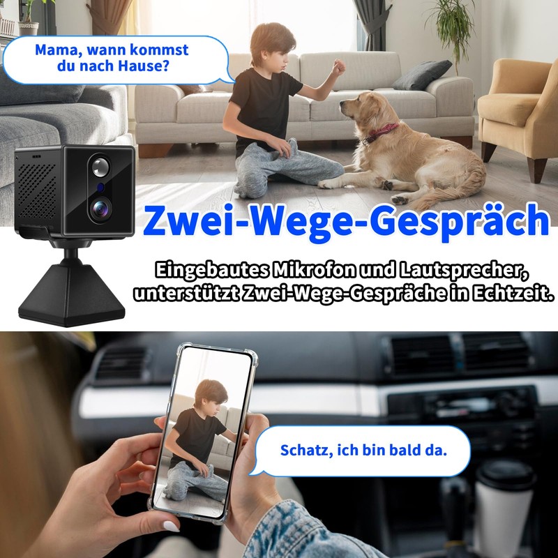 SecuraLen Mini Camera, 2-Way Talk WiFi Camera, WiFi Penetration Through